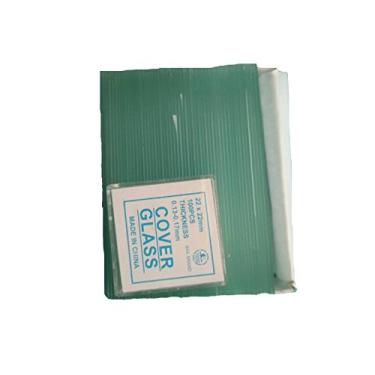 Imagem de 50 peças de lâminas de microscópio em branco e 100 peças de vidro de tampa quadrada (22 mm22 mm) (7101 não fosco)