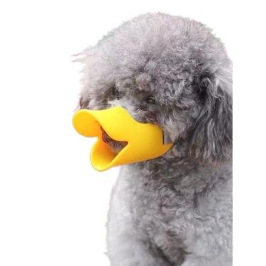 Imagem de Focinheira Ajustável para Cães Médio e Grande, Anti-Latido com Segurança, Silicone Maleável e Confortável(M)