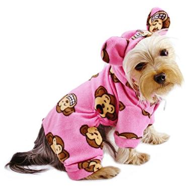 Imagem de Klippo Pijama com capuz de lã Silly Monkey / Bodysuit/Loungewear/Macacão com orelhas - Rosa - PP