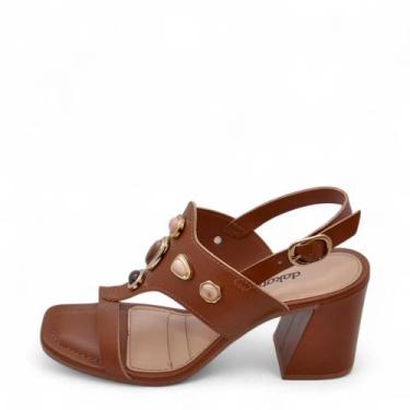 Imagem de Sandália Feminina Dakota Salto Médio REF: Y-9801, Caramelo, 36