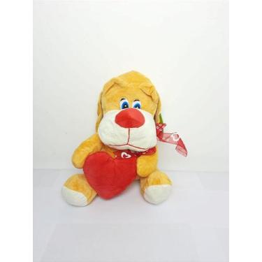 Imagem de Cachorro de Pelúcia Coração Amigo Laranja 24 cm - SDR1903-24 - Tuka To