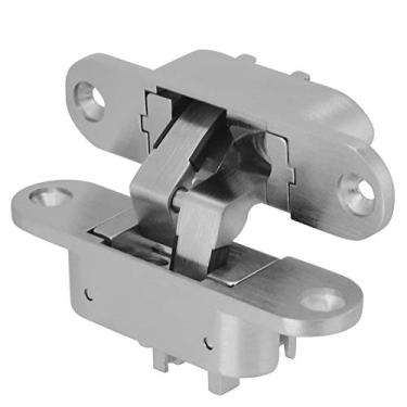 Imagem de Dobradiça de extremidade de armário, porta dobrável, 2 peças de chaves de porta cruzadas ocultas de 180 graus de liga de zinco dobradiça invisível para porta de portão conjunto de ferragens de móveis