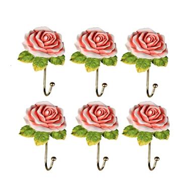 Imagem de URGDWEKJY Cabide montado na parede, ganchos para cabide de parede, gancho de 6 peças, gancho de montagem na parede, cabide de parede, chapéu, chave, guarda-chuva, toalha ou roupão de banho, cabide de