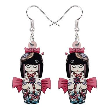 Imagem de Brincos de boneca quimono estilo japonês anime acrílico pingente de desenho animado joias presentes para mulheres, Medium, Acrílico, Sem pedra preciosa