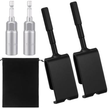 Imagem de Lanties Conjunto de 5 adaptadores de pino de gelo, inclui 2 adaptadores de broca de âncora de gelo, 2 mangas giratórias, 1 bolsa de armazenamento de metal premium, fácil instalação para acessórios de