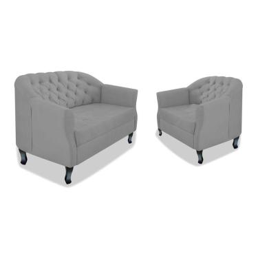 Imagem de Kit Namoradeira E Poltrona Julia A02 Corano Cinza