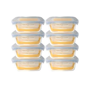 Imagem de Kit 10 Potes Herméticos de Vidro 620 ml com Tampa e Travas para Alimentos Marmita Freezer Micro-ondas