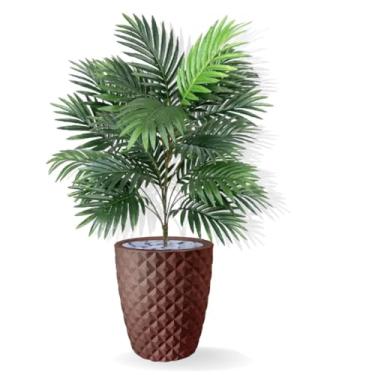 Imagem de Planta Artificial Palmeira Areca Real Toque Com Vaso 3d(Vaso Marrom)