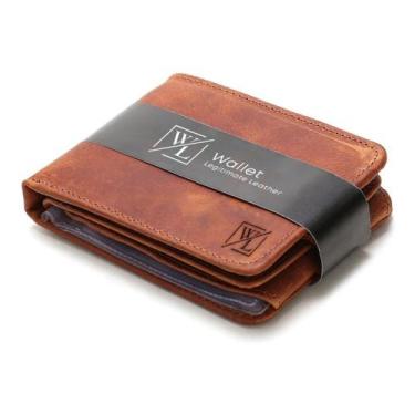 Imagem de Carteira Masculina Couro Porta Cartão Cnh Documentos Moedas Zíper Fino