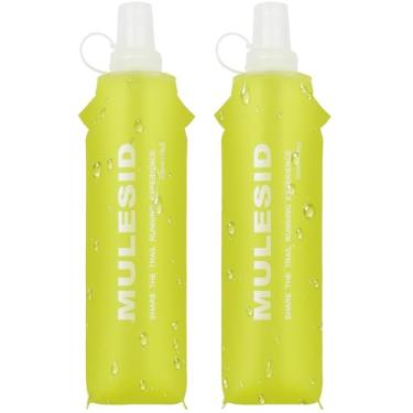 Imagem de MULESID Frasco macio para corrida, garrafa de água dobrável, dobrável, para viagem, corrida, colete de hidratação de TPU 500 ml para corredor (500 ml - pacote com 2)