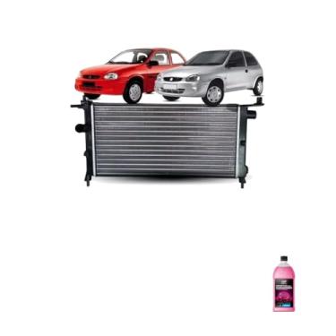 Imagem de Kit Radiador GM Corsa 1.0 1.6 8V Sem Ar + Aditivo Radiador Orbi Química Rosa 1L
