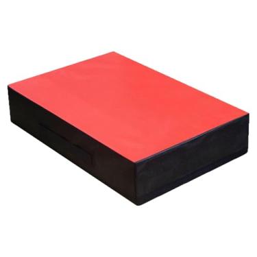 Imagem de menolana Almofada protetora multifuncional para levantamento de peso, 50x50x15cm, absorção de choque, dobrável para exercícios com halteres e barra, Vermelho