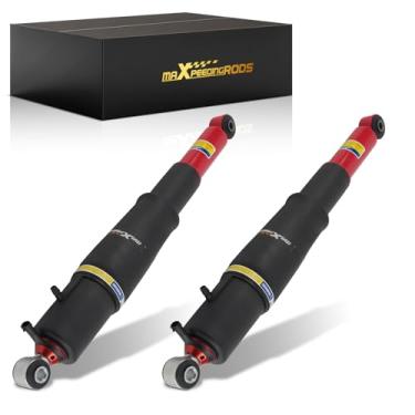 Imagem de maXpeedingrods 2 peças amortecedores de ar traseiros de suspensão para Cadillac Escalade para Chevy Tahoe Suburban 1500 para GMC Yukon 2000-2014 25979391 25979393 25979394 Vermelho