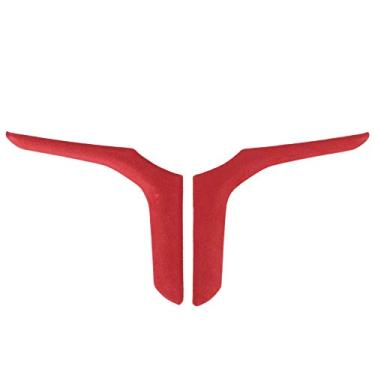 Imagem de Decoração de adesivos de acabamento de volante de camurça adequados para 3 séries G20 G28 2018-2021 Capa luxuosa de camurça para volante para aprimoramento do interior do carro (Vermelha)