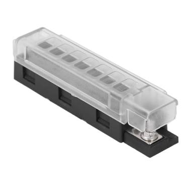 Imagem de YWBL-WH Caixa de Fusíveis de Lâmina de 1 Em 8 Saídas, Suporte de Palheta/bloco de Asa de 8 Vias Com Tampa Transparente, 32VDC 100A para Circuitos Elétricos Automotivos, Design Compacto Com Parafusos