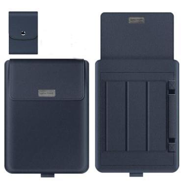 Imagem de GANGANPRO Capa para laptop de 16 a 17 polegadas com suporte compatível com laptop Microsoft Surface 5/4/3/2 de 13,5 polegadas, MacBook Air/Pro de 13,3 polegadas, capa de couro PU para laptops de 15 a