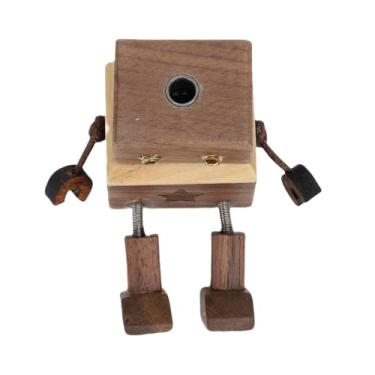 Imagem de GLOGLOW Garrafa de Madeira do Difusor do Perfume robô, Ornamento Feito à Mão Respiradouro Carro óleo Essencial da Madeira de Nogueira para o Ornamento da Decoração Casa e Carro