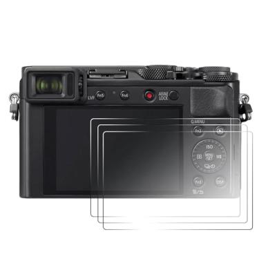 Imagem de pssped 3 peças protetoras de tela compatíveis com câmera Panasonic Lumix LX100, película de vidro temperado de dureza 9H de 0,25 mm, antirarranhões e impressões digitais