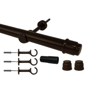 Imagem de Varão de Cortina 28 milimetros Grosso 2 metros (Tabaco) 3 suportes varão de cortina para Sala e Quarto