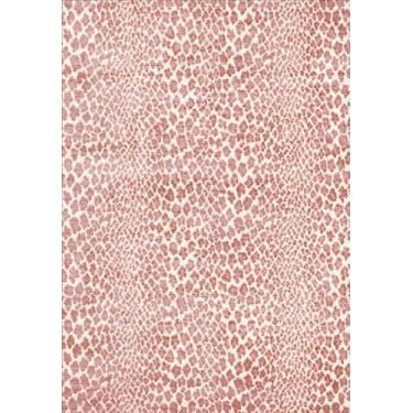 Imagem de Tapete de leopardo rosa, estampa de chita rosa, 20 x 25 cm, tapete de área de animal para quarto, sala de estar, berçário, antílope, rústico