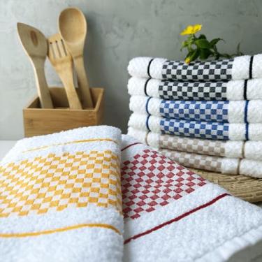 Imagem de Pano de Prato Atoalhado Gourmet 7 Peças Algodão Branco Alta Absorção para Cozinh
