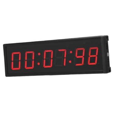 Imagem de Asixxsix Cronômetro de corrida, cronômetro LED grande vermelho de 2,3 polegadas e 6 dígitos com tripé, controle remoto do cronômetro, 2 chaves sem fio R80, cronômetro digital