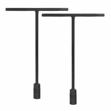 Imagem de HARFINGTON 2 peças soquete de chave em T, soquete de chave inglesa de 6 pontos métrico de aço de alto carbono de 16 mm com alcance longo para reparo de motocicletas, bicicletas, carros, cinza, preto