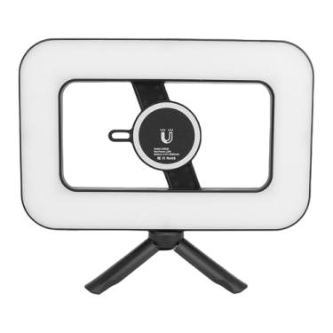 Imagem de Cryfokt Estabilizador de Vídeo para Smartphone Com Controle de Luz Ajustável para Chamadas de Vídeo e Fotos de Retratos, Estabilizador Portátil RGB Color Rig Light para Criadores de Conteúdo