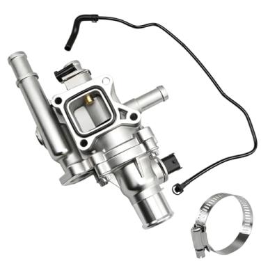 Imagem de FUSCH Conjunto de carcaça de termostato de refrigeração de alumínio atualizado com tubo de aquecedor de entrada do corpo do acelerador compatível com Chevy Cruze 2011-2016 Sonic 2012-2018 Trax 2013