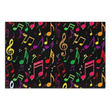 Imagem de Quebra-cabeças coloridos com símbolos musicais pretos para adultos 1000 peças, natureza, decoração de casa, arte, personalizado, divertido, natureza, quebra-cabeça, elefante branco, presentes