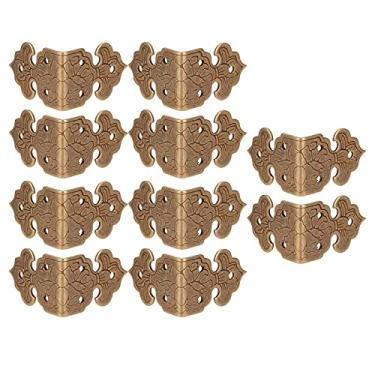 Imagem de Acouto Protetor de Canto Premium, Ferramenta de Conservação de Canto de Mesa de Cobre, 10 Unidades de Protetores de Móveis de Latão Antigo, Joias, Caixas e Armários de Madeira - Decoração e Proteção