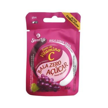 Imagem de Bala Uva Com Vitamina C Zero Açúcar Vegano Sweet Life - Sachê 16g