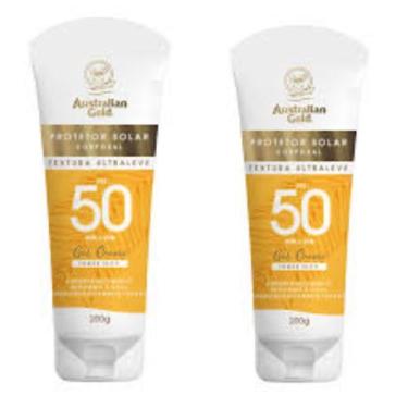 Imagem de kit Protetor solar corporal australian gold gel creme fps 50 com 200ga