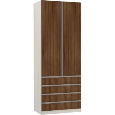 Imagem de Guarda Roupa 2 Portas 4 Gavetas 90Cm Prime Plus Luciane Móveis