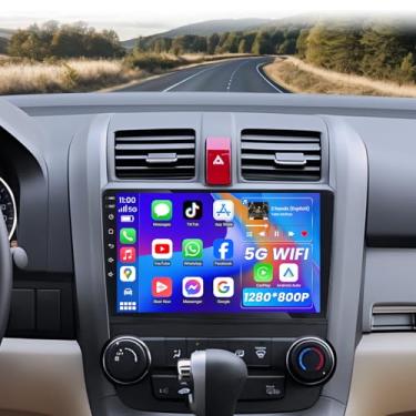 Imagem de [4 Core 64 GB ROM] Rádio estéreo para carro Honda CRV 2007-2011: 9 polegadas 1280 * 800 tela sensível ao toque 5GWiFi sem fio Carplay e câmera de backup Android Auto HD GPS SWC FM/RDS Bluetooth
