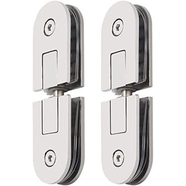 Imagem de Braçadeira de porta de vidro resistente para porta de chuveiro, sem moldura, dobradiça pivô de 360 graus, porta de banheiro de aço inoxidável 304, kit de substituição de vitrine de armário de vinho