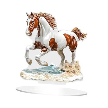 Imagem de CarpNettore Enfeite de Cavalo em Acrílico Plano, Centro de Mesa com Suporte Transparente, Montagem Rápida, Ideal para Decoração de Lareira E Festas, Style D