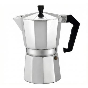 Imagem de Cafeteira Italiana 300ml 6 Xicaras Aluminio Prata Resistente Prepara Cafe Expresso em Minutos Qualidade Premium