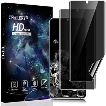 Imagem de Cnarery Pacote com 2 protetores de tela de privacidade para Samsung Galaxy S20 Ultra [sem vidro], protetor de tela de TPU flexível antiespião, suporta cobertura total de impressão digital