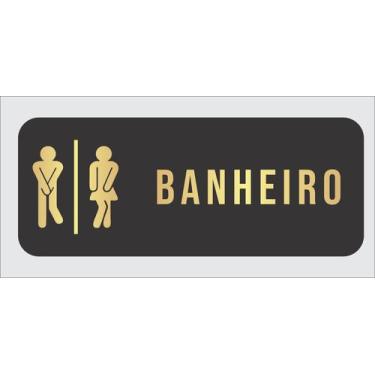 Imagem de Placa de sinalização Banheiro Masculino e Feminino Divertidos em acríl