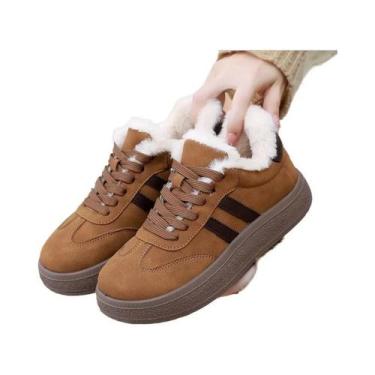 Imagem de Botas Femininas De Inverno Em Fleece, Casuais, Impermeáveis, Com Solad