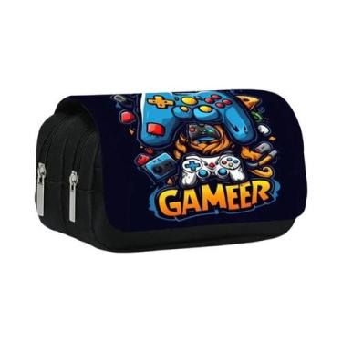 Imagem de Estojo De Lápis Duplo Com Design De Controlador De Jogo Em 2D Para Men