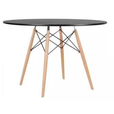Imagem de Mesa Jantar Eiffel 100cm Redonda Moderno Preto