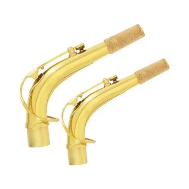 Imagem de Braçadeira De Pescoço Dourada Em Latão Para Saxofone Alto - Acessório 