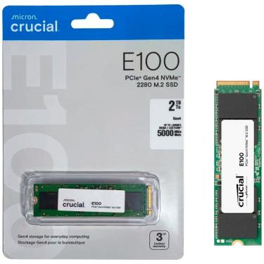 Imagem de SSD Crucial E100 2TB, M.2 NVMe, PCIe Gen4, Leitura até 5000MB/s e Gravação até 4500MB/s...