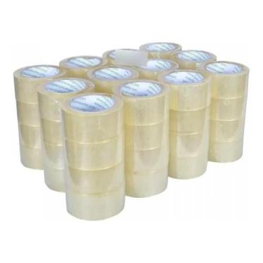 Imagem de Kit 10 Fita Adesiva Transparente 45mm x 100m Tack Tape para - Congratu