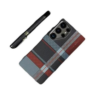 Imagem de Capa Magsafe De Fibra De Carbono Com Textura Kevlar Para Samsung S25 S