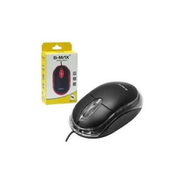 Imagem de Mouse usb optico 1000 dpi com led mini preto com fio notebook computad