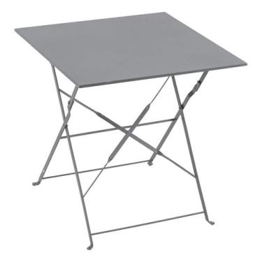 Imagem de Mesa De Jardim Aco Quadrada Cinza 71x70x70cm - Lisboa - BRAZIL HOME LI
