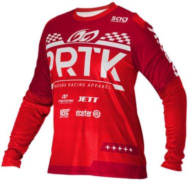 Imagem de Camisa Motocross Trilha Enduro Infantil Pro Tork  Sag 2022 , Vermelho,